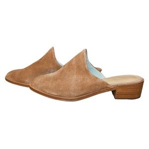Soludos Tan Brown Suede Heeled Venetian Mules - 8.5